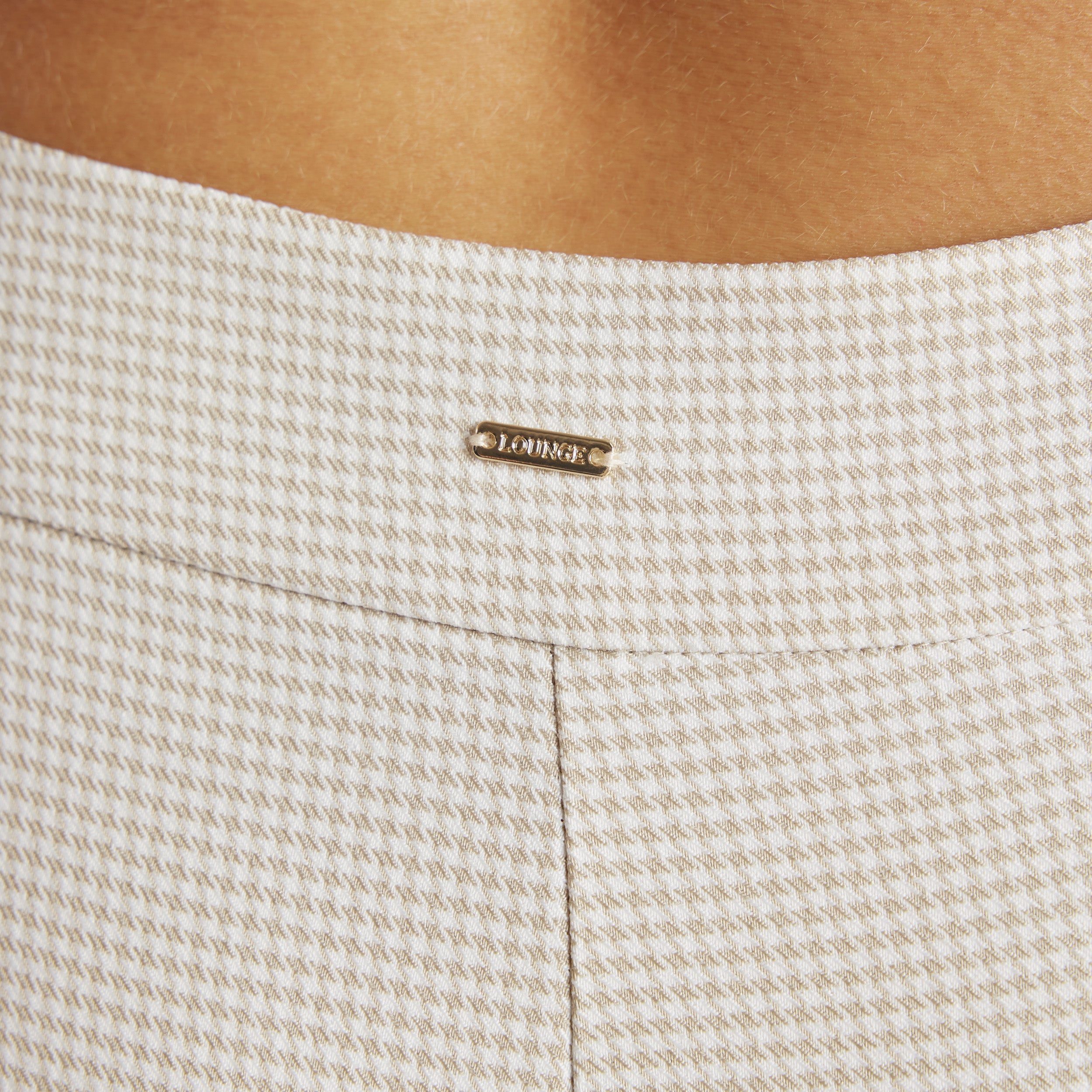 Houndstooth Capri Broek - Beige