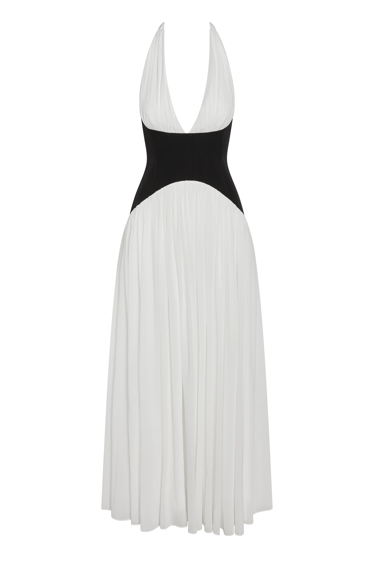 Harlowe Contrast Corset Maxi Dress - White