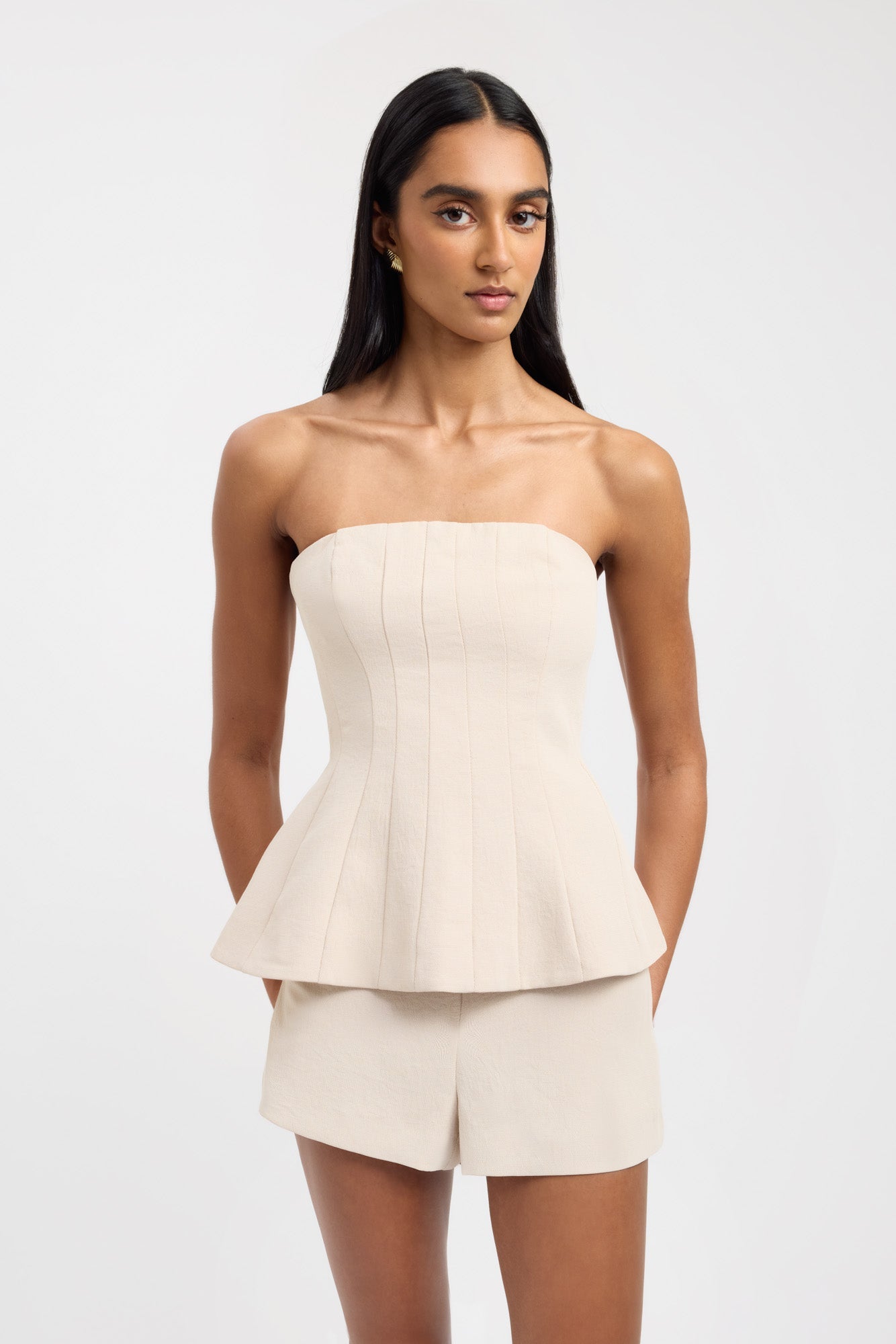 Oyster Strapless Seam Top