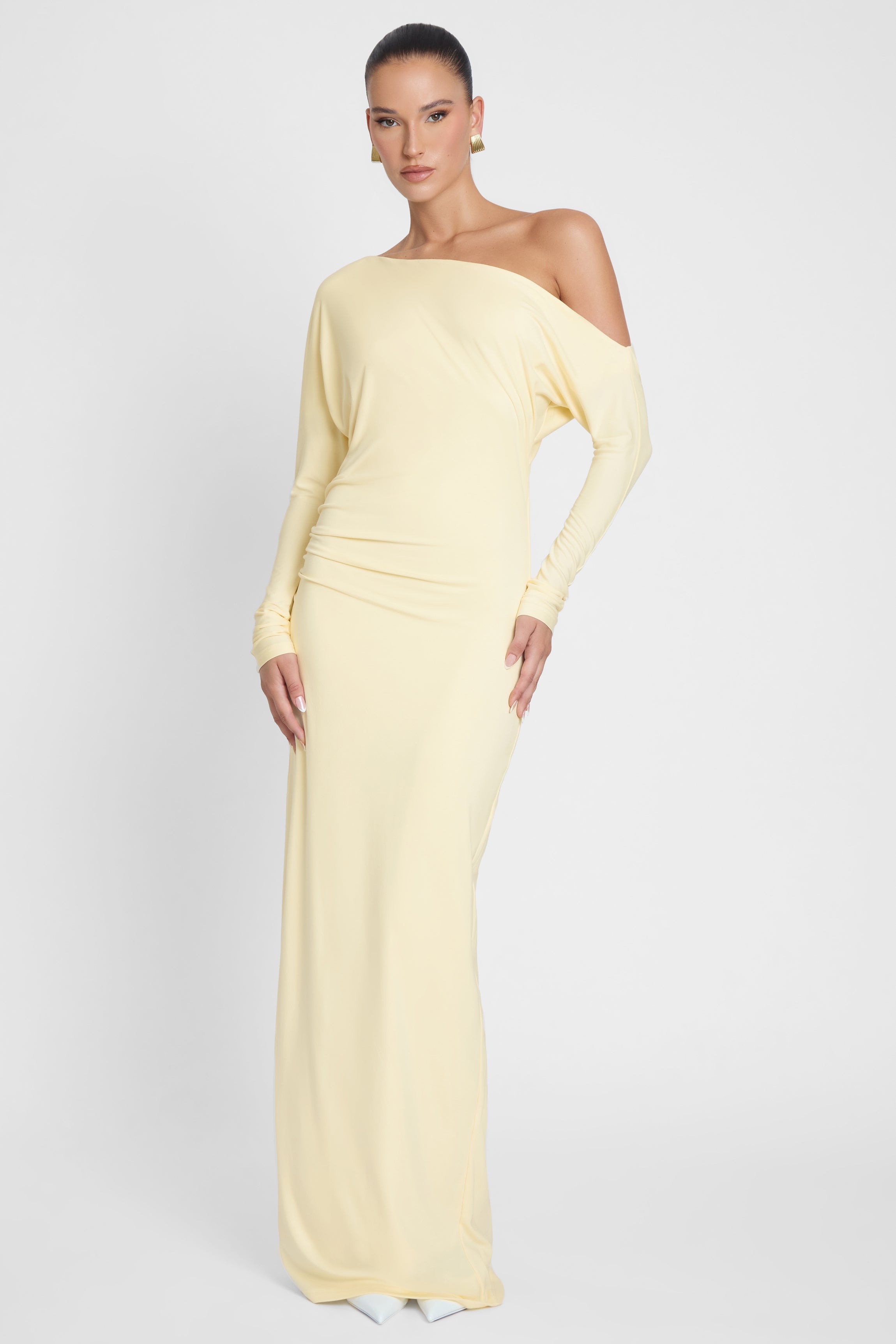 Sola Slouchy Jersey Maxi Dress - Yellow