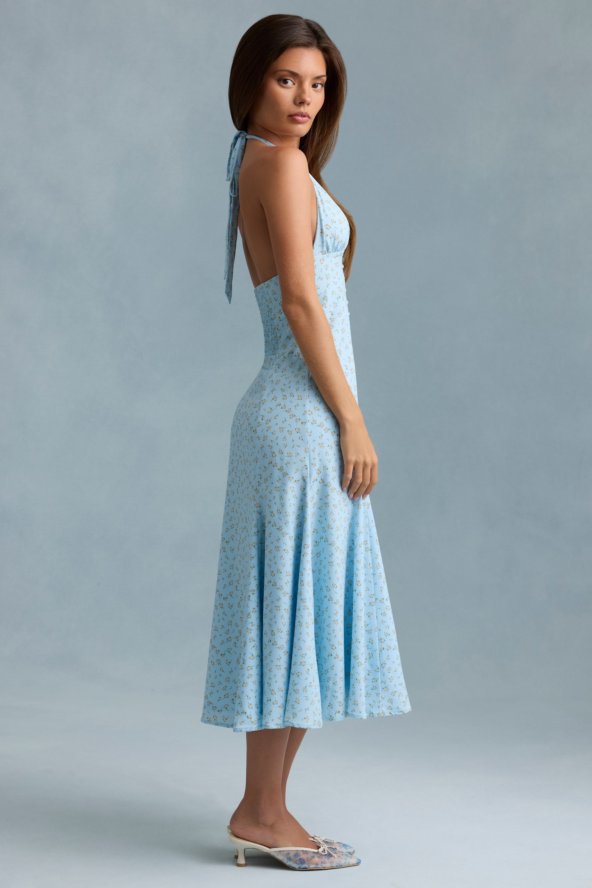 Elowen Blue Floral Midaxi