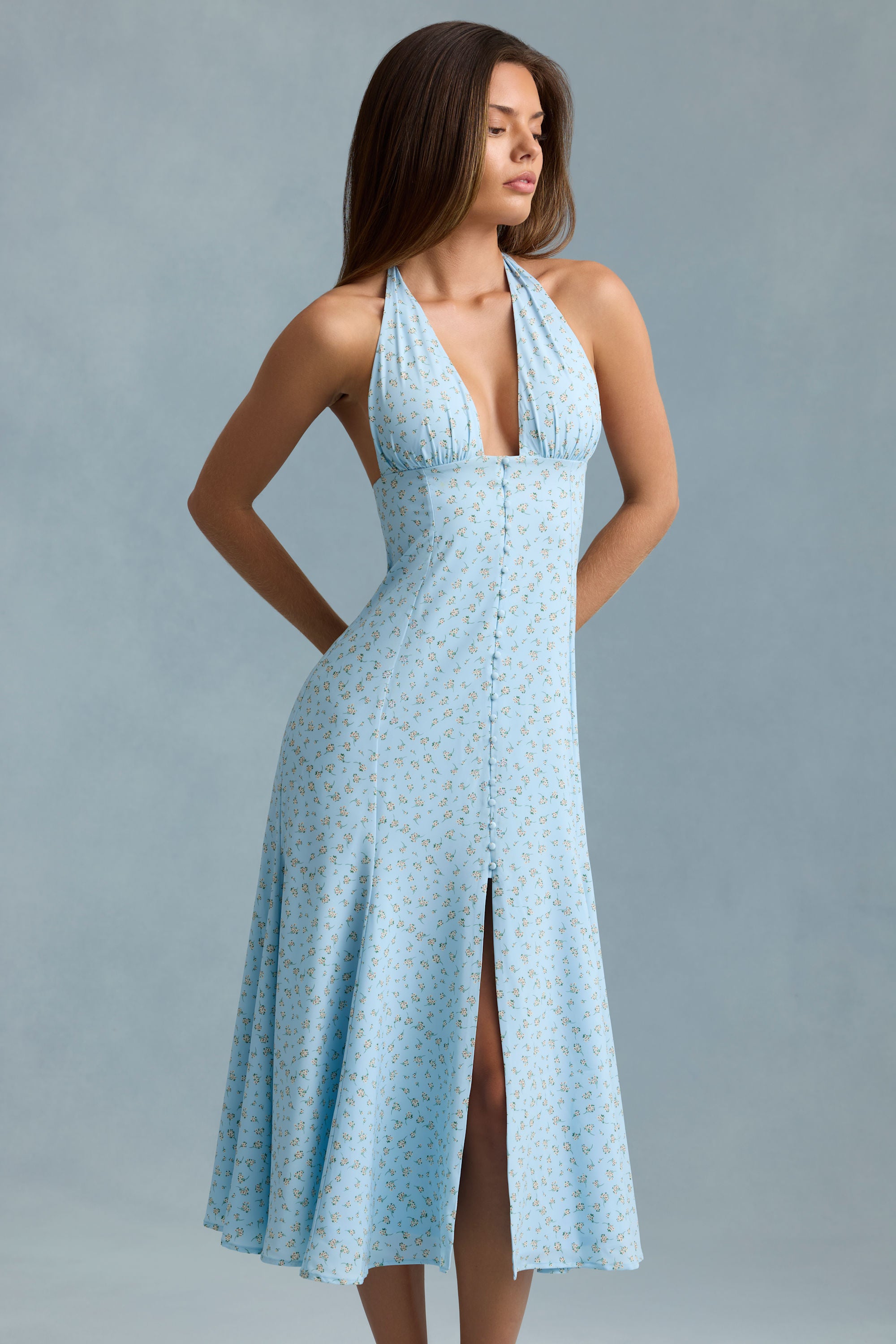 Elowen Blue Floral Midaxi