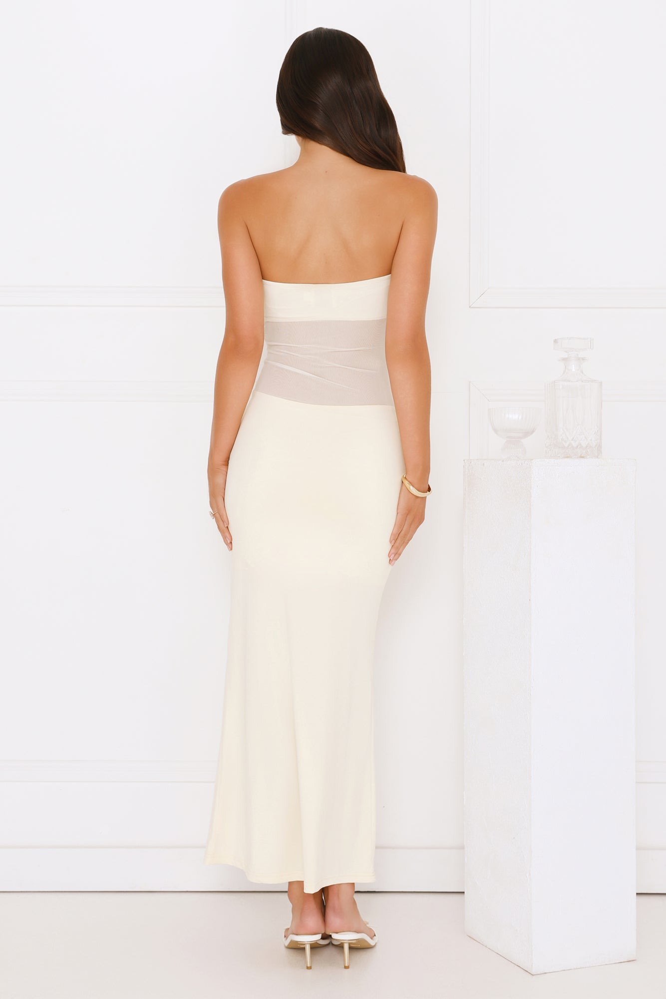 Solene Butter Yellow Strapless Maxi